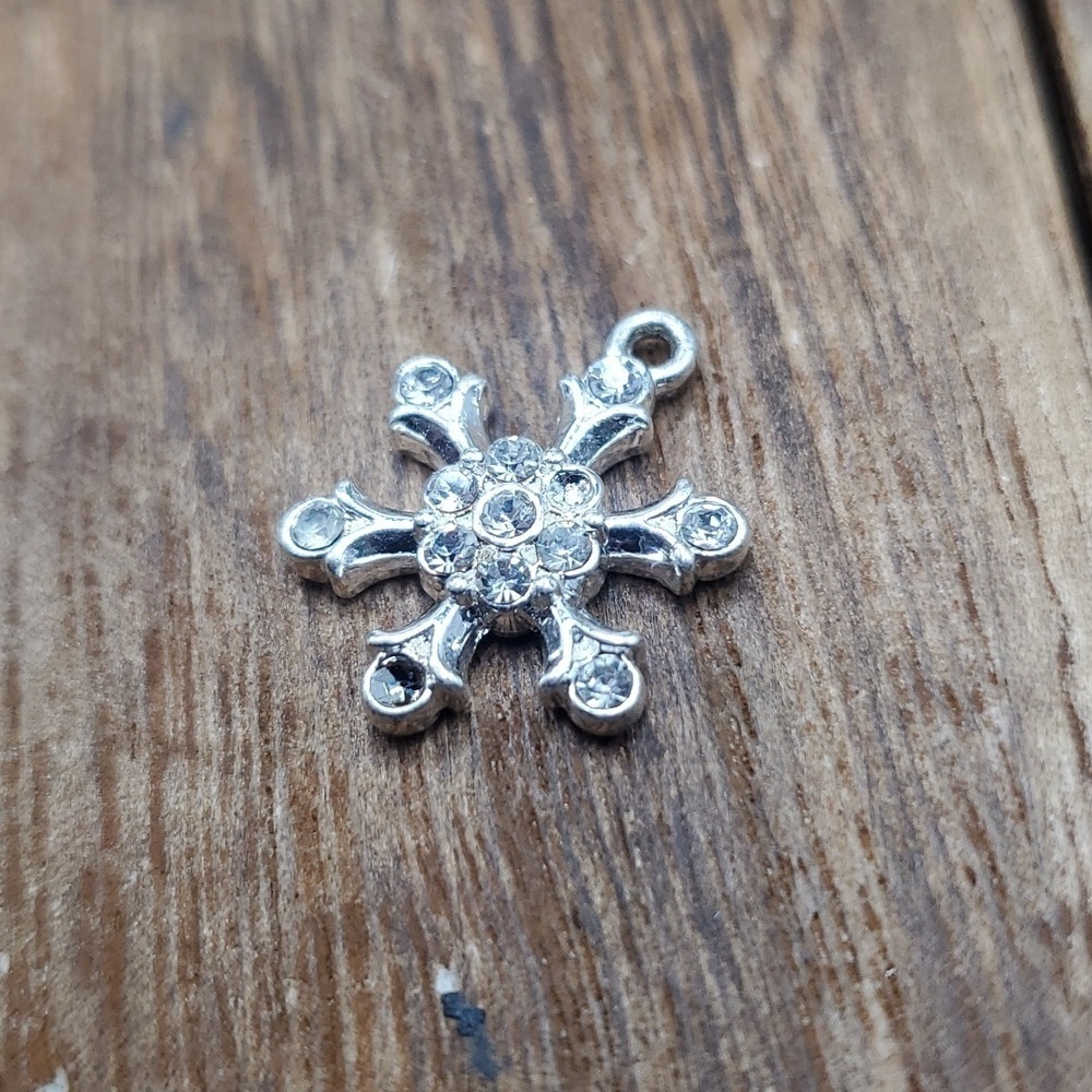 Shiny crystal Snowflake charm